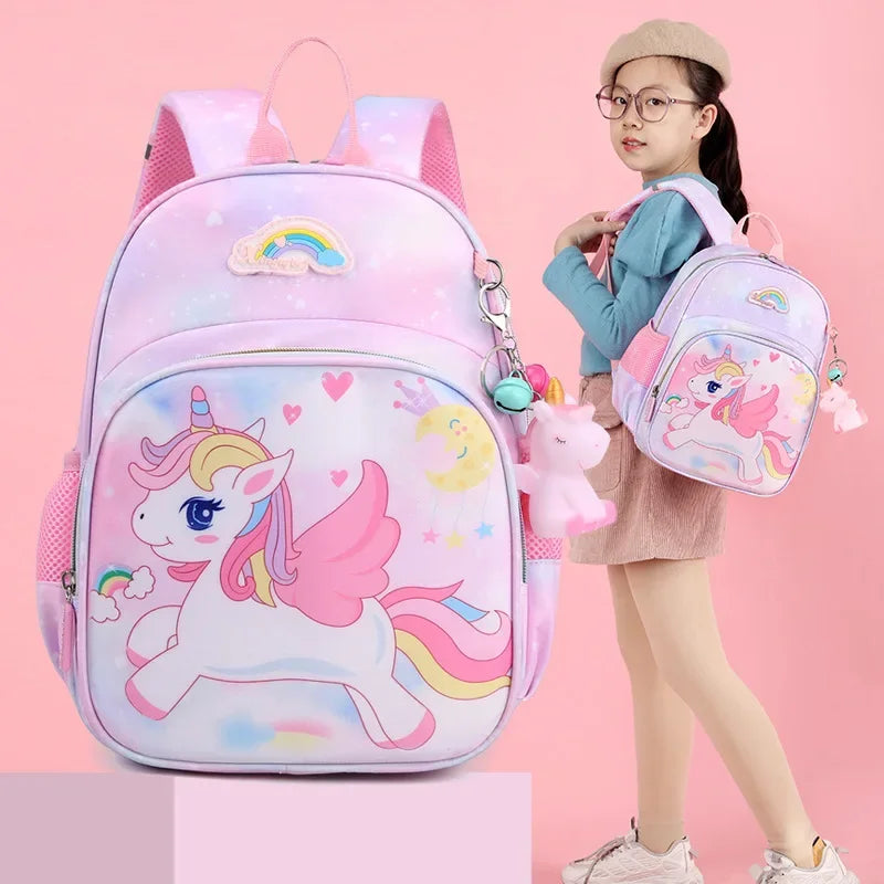 Mochila Infantil Escolar de Unicórnio CTN Rosa para Meninas Leve